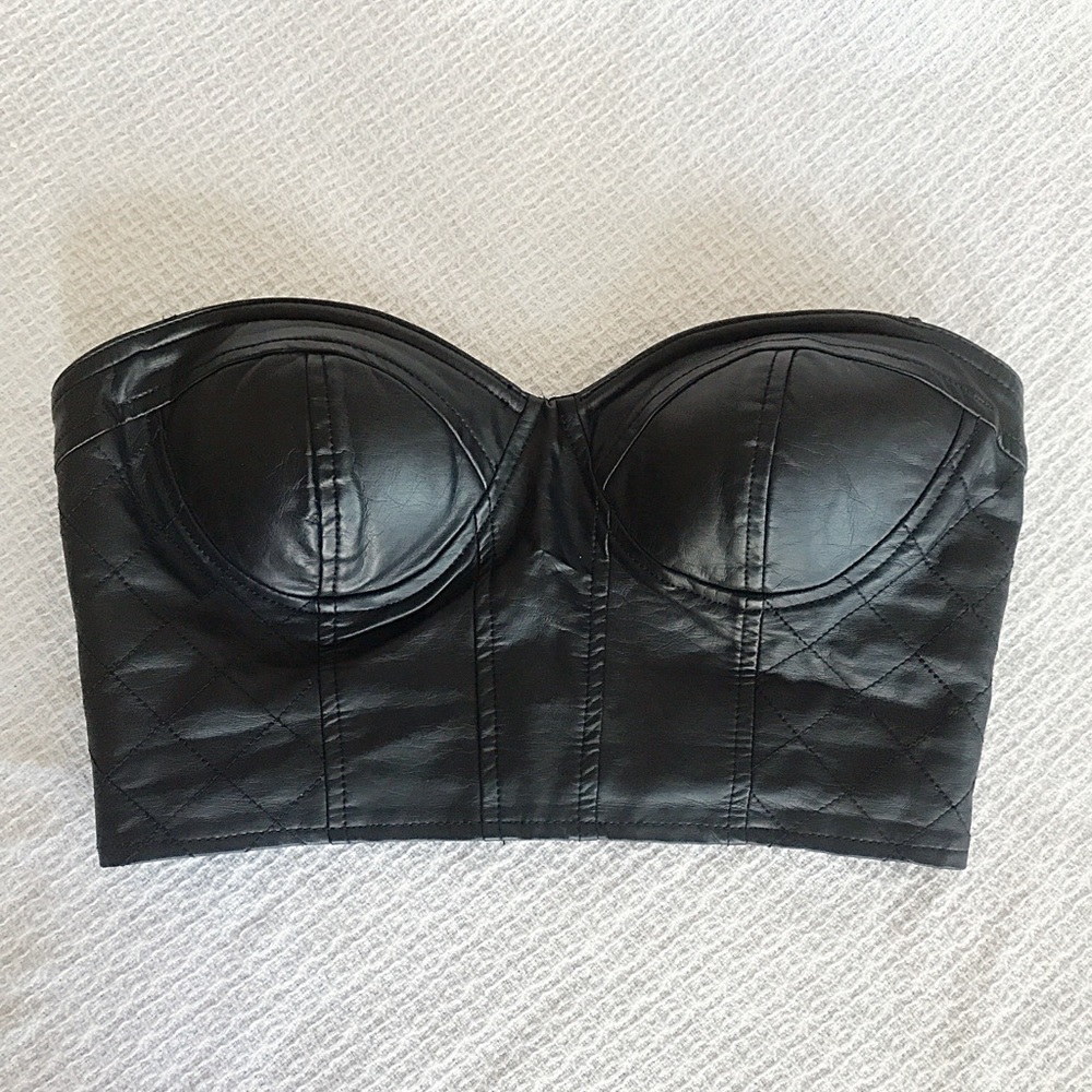 Faux Leather Bralette